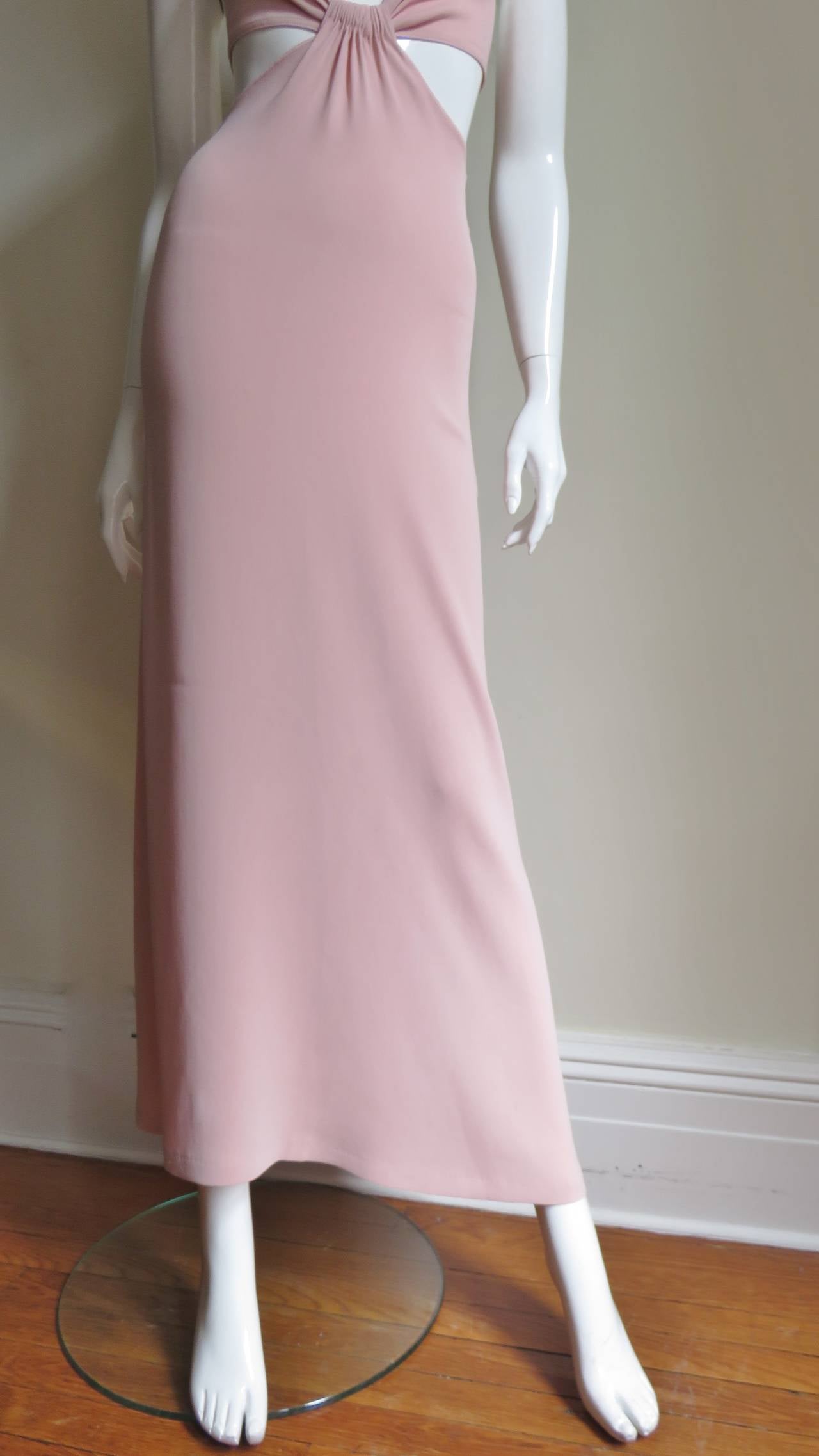 Women's Celine Blush Plunge Cutout Maxi Dress