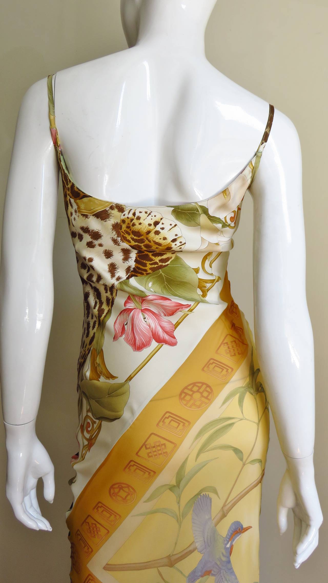 Vintage Ferragamo Scarf Print Silk Dress 2