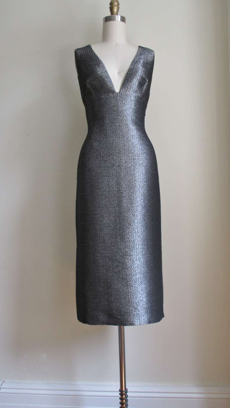 Versace Silk Plunge Fitted Dress 2