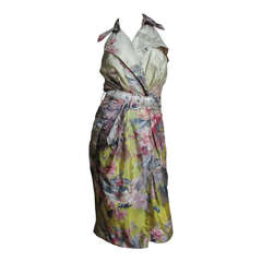 Gaultier " Insects " Silk Wrap Dress 11