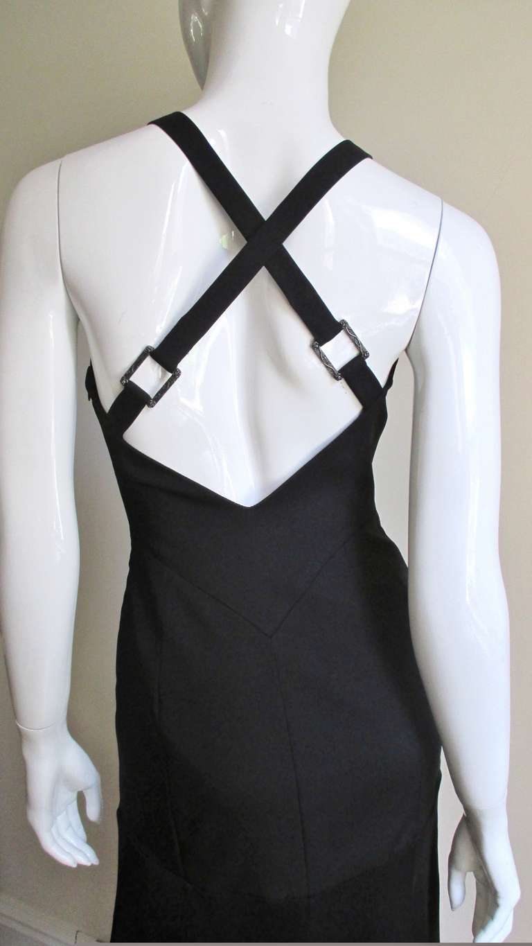Versace Silk Dress With Cut out Back For Sale 3