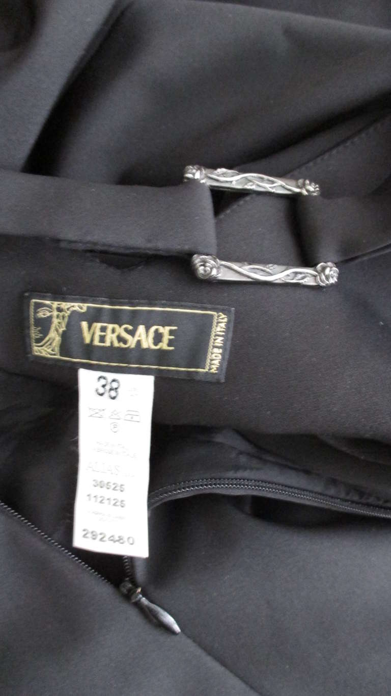 Versace Silk Dress With Cut out Back For Sale 8