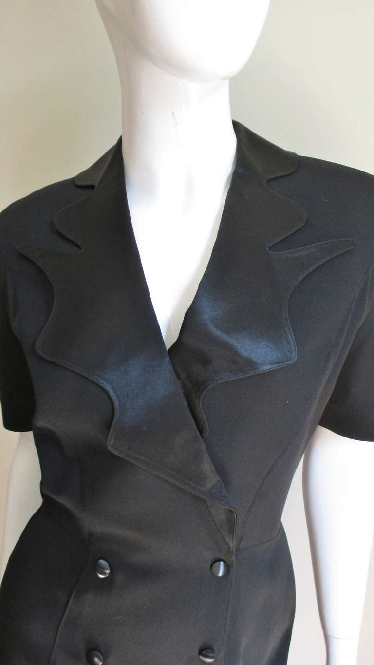 Black 1990s Thierry Mugler Heart Cutout Back Dress