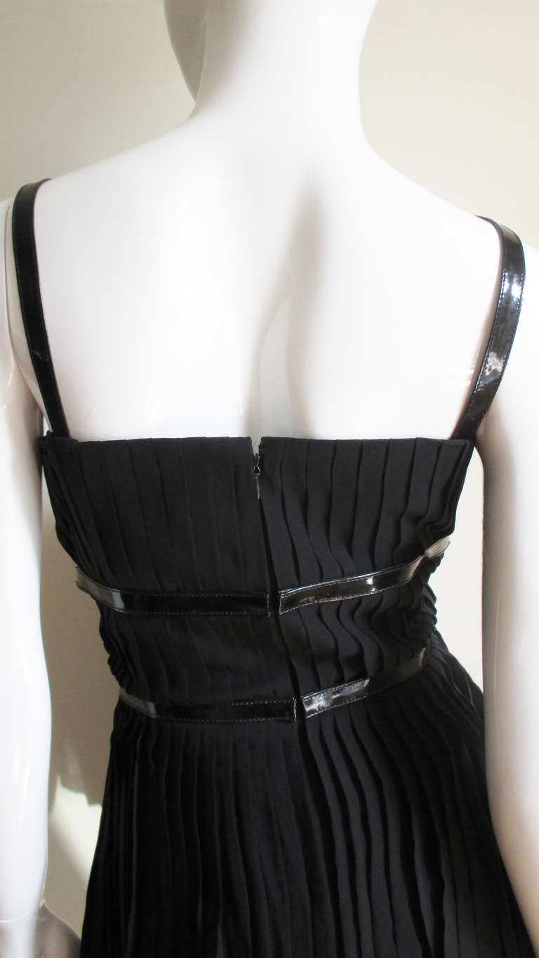 Karl Lagerfeld Silk Dress with Leather Straps For Sale 2