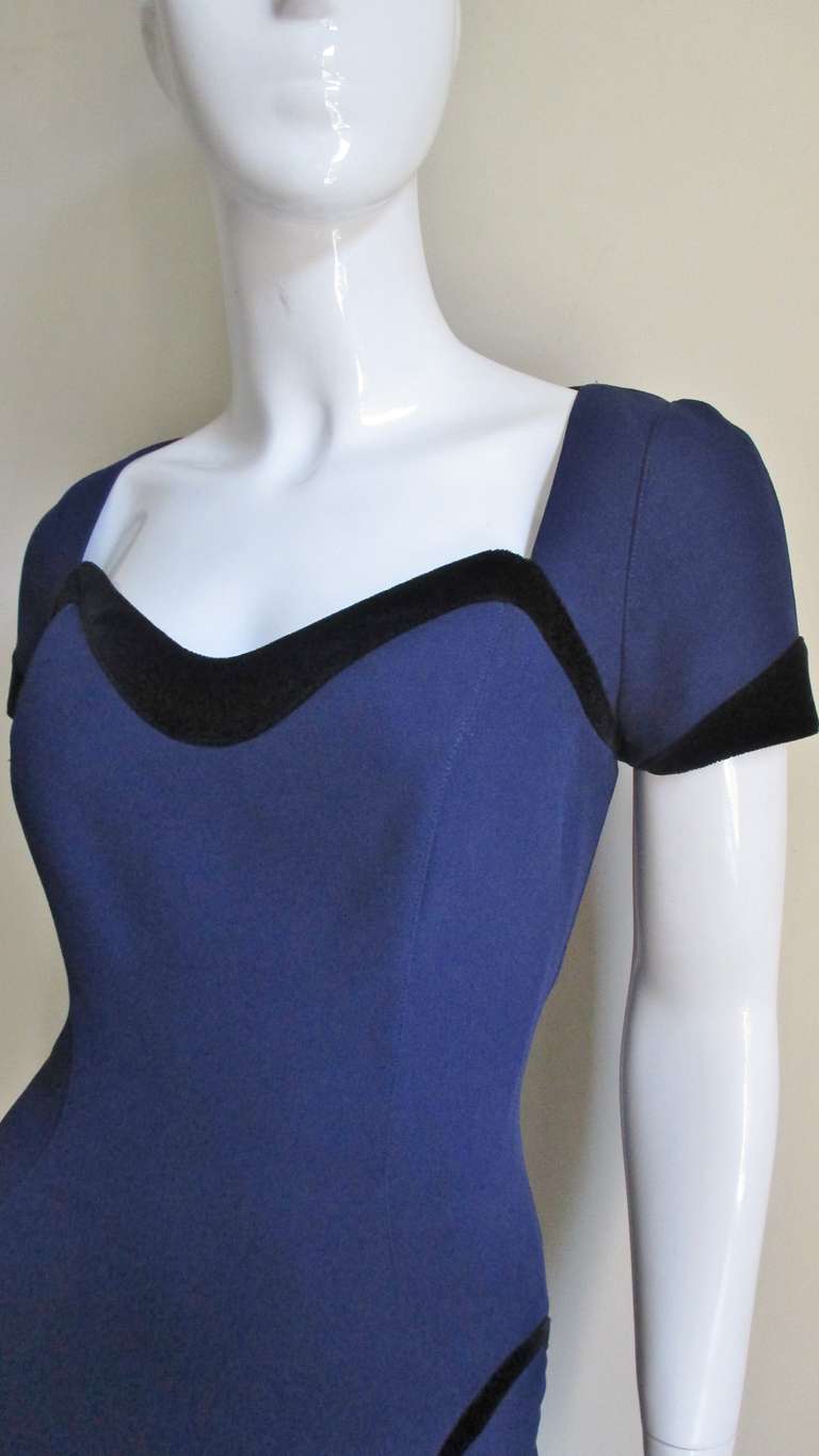 Purple Thierry Mugler Color Block Dress