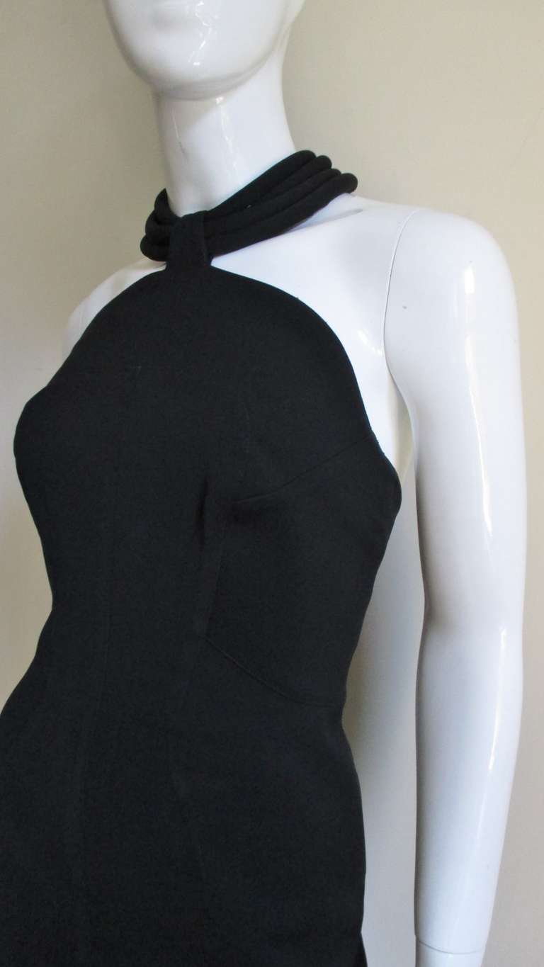 Mugler Padded Rings Halter Dress