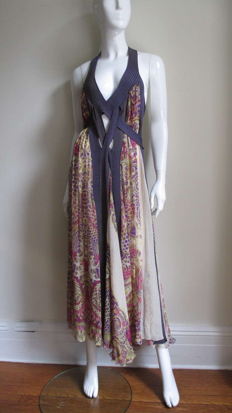 Gaultier Silk Straps and Cutouts Dress at 1stdibs