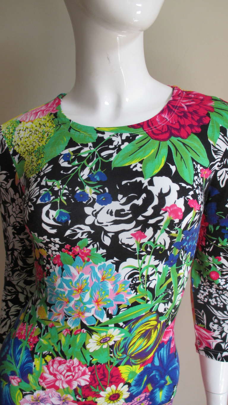 1990s Gianni Versace Multi Patterned Dress In Excellent Condition In Water Mill, NY