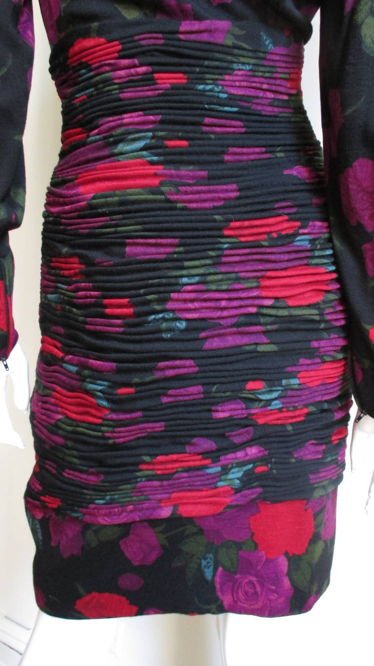 Emanuel Ungaro 1980s Dress with Ruching For Sale 8