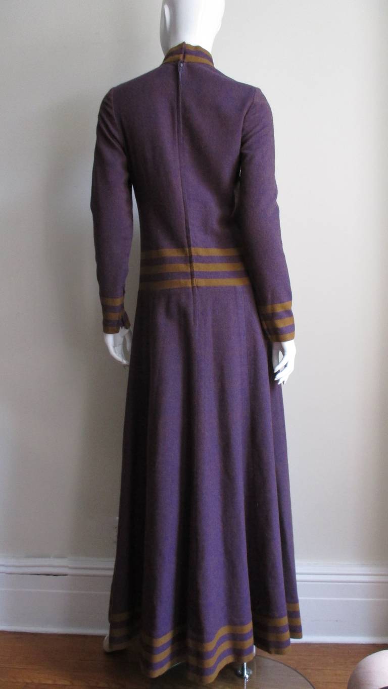 Jean Varon Colorblock Maxi Dress 1970s For Sale 1