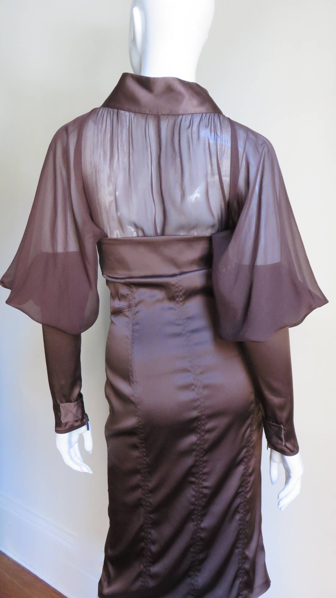 2004 Tom Ford for Gucci Chocolate Silk Dress 2