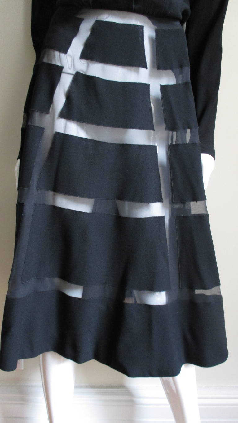 Women's Lanvin Designer Antonio Castillo 1950s Geometric Skirt Dress For Sale