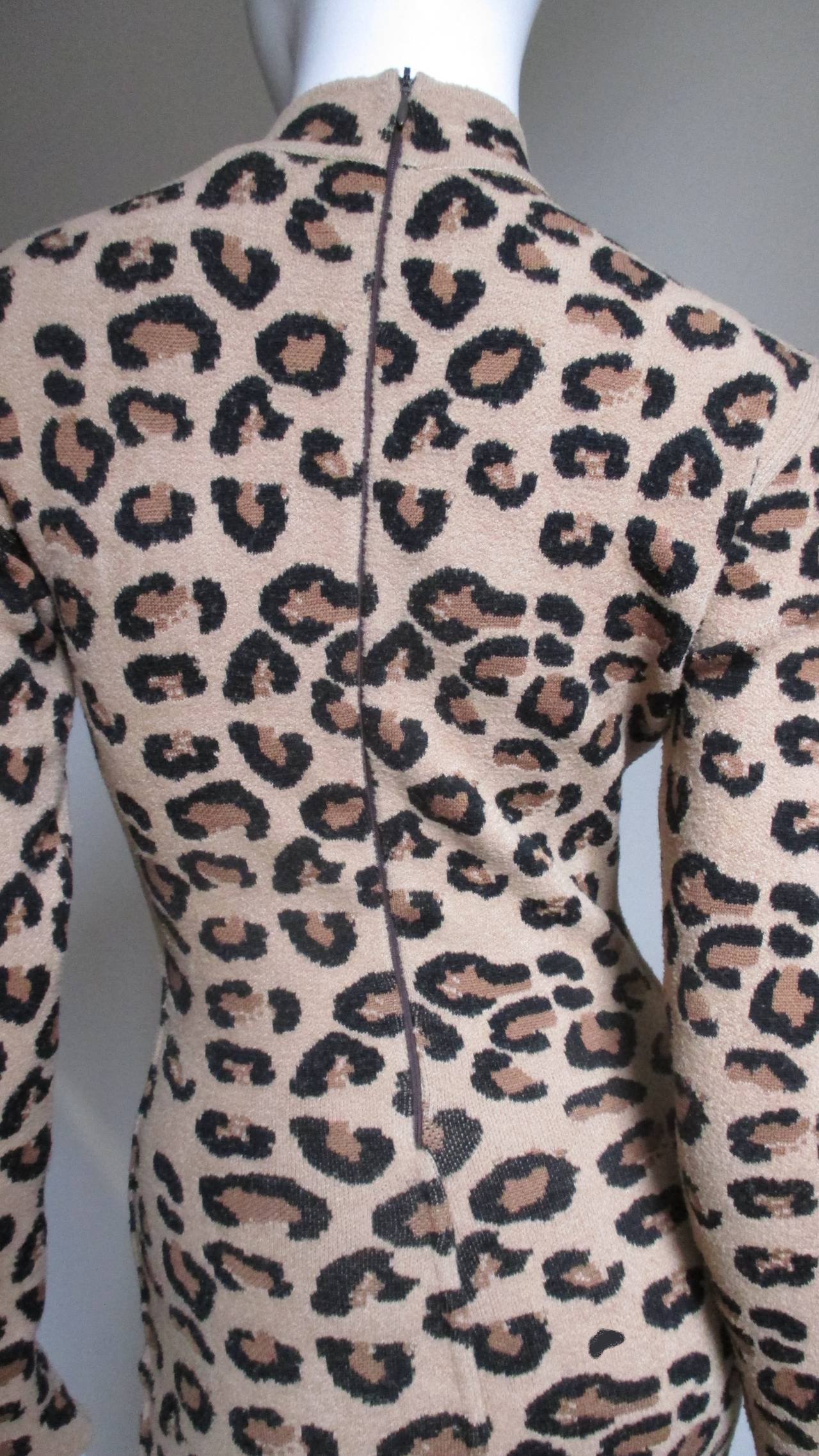 Iconic Alaia Leopard Print Knit Dress at 1stDibs