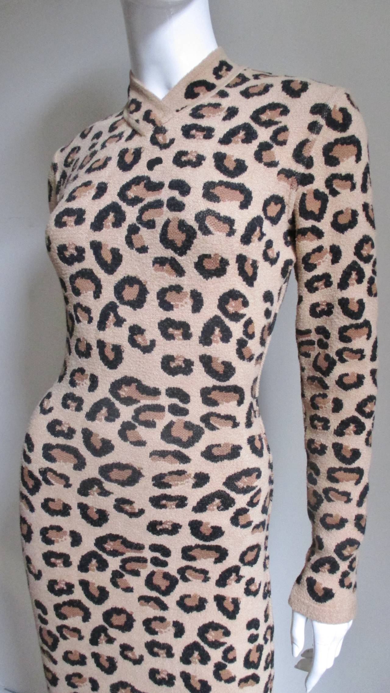 Iconic Alaia Leopard Print Knit Dress at 1stDibs