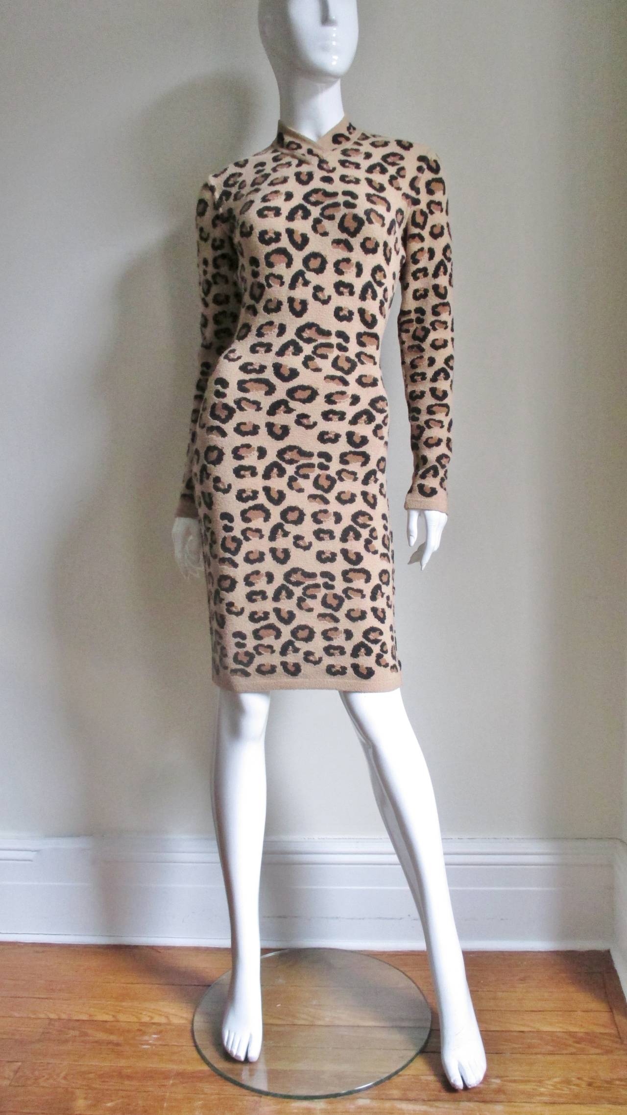 Iconic Alaia Leopard Print Knit Dress at 1stDibs
