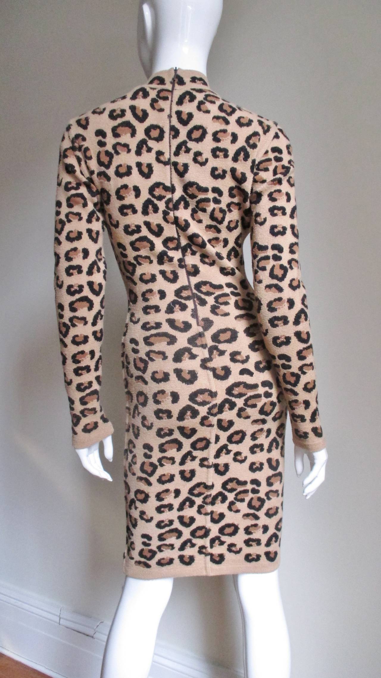 Iconic Alaia Leopard Print Knit Dress at 1stDibs