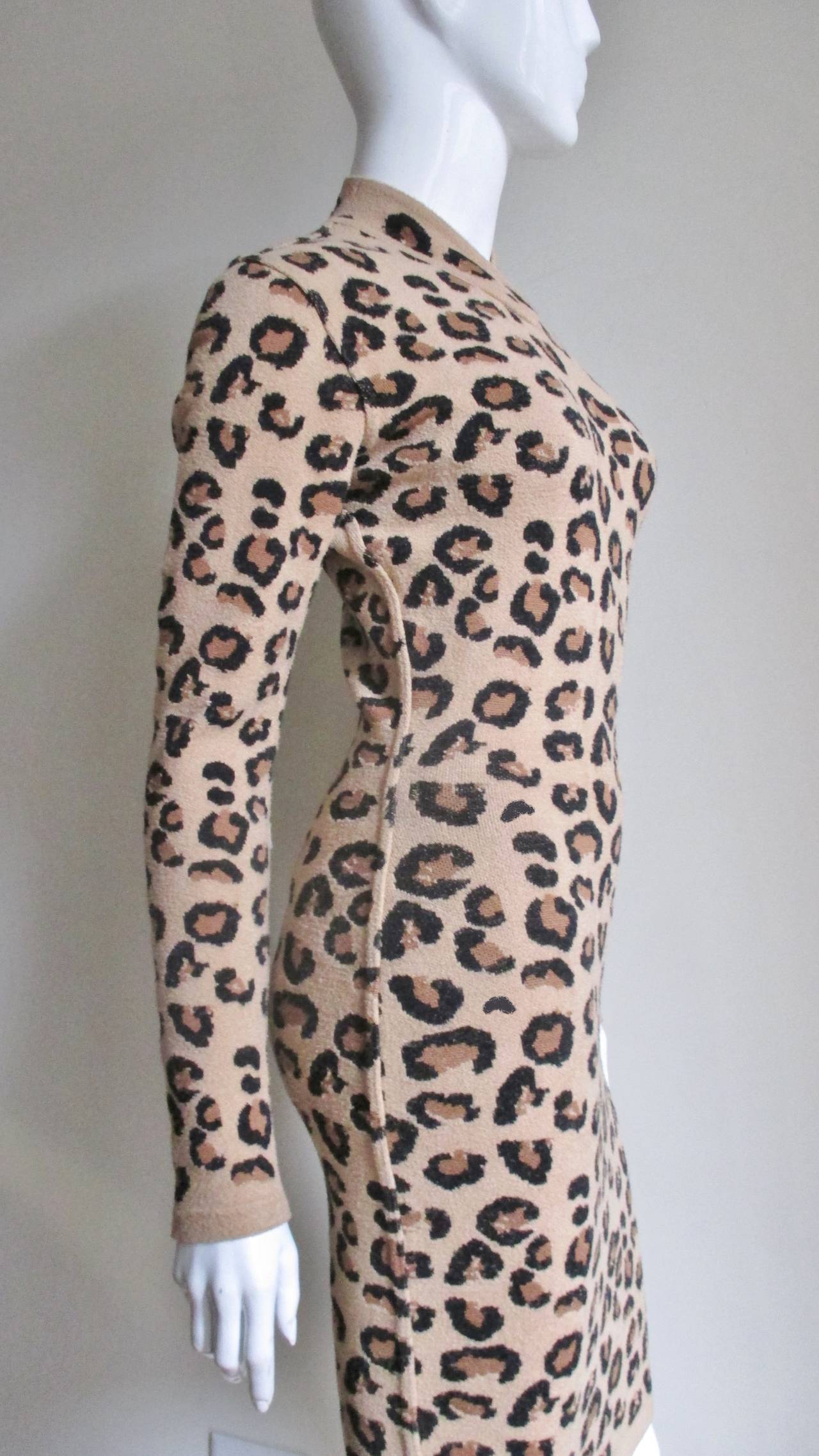 leopard print knit dress