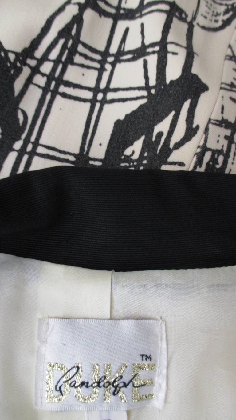 Randolf Duke Color Block Jacket with Fashion Sketch Print 5