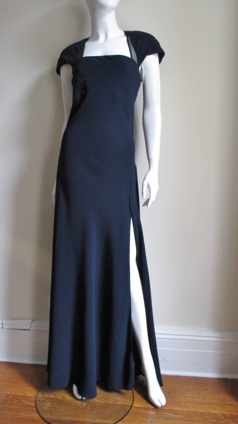 1990s  Jackie Rogers Gown with Sheer Back 1