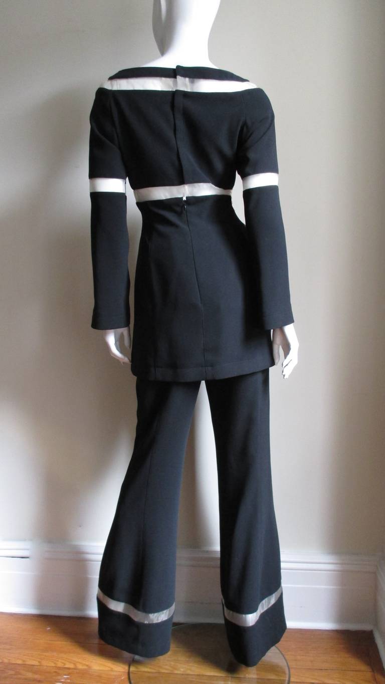 1990s Thierry Mugler Vintage Mini Dress & Pants With Sheer Panels 1