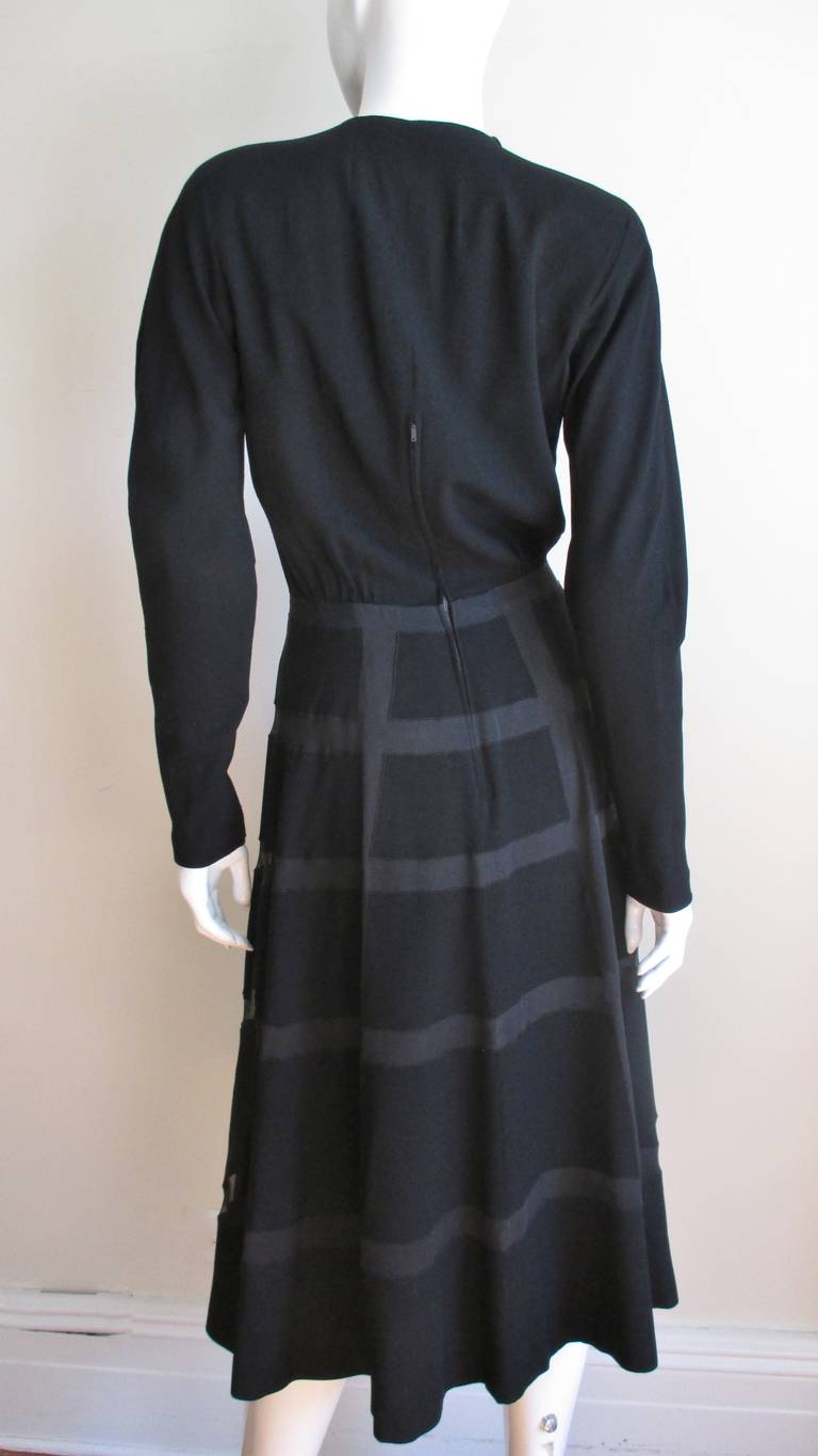 Lanvin Designer Antonio Castillo 1950s Geometric Skirt Dress For Sale 3