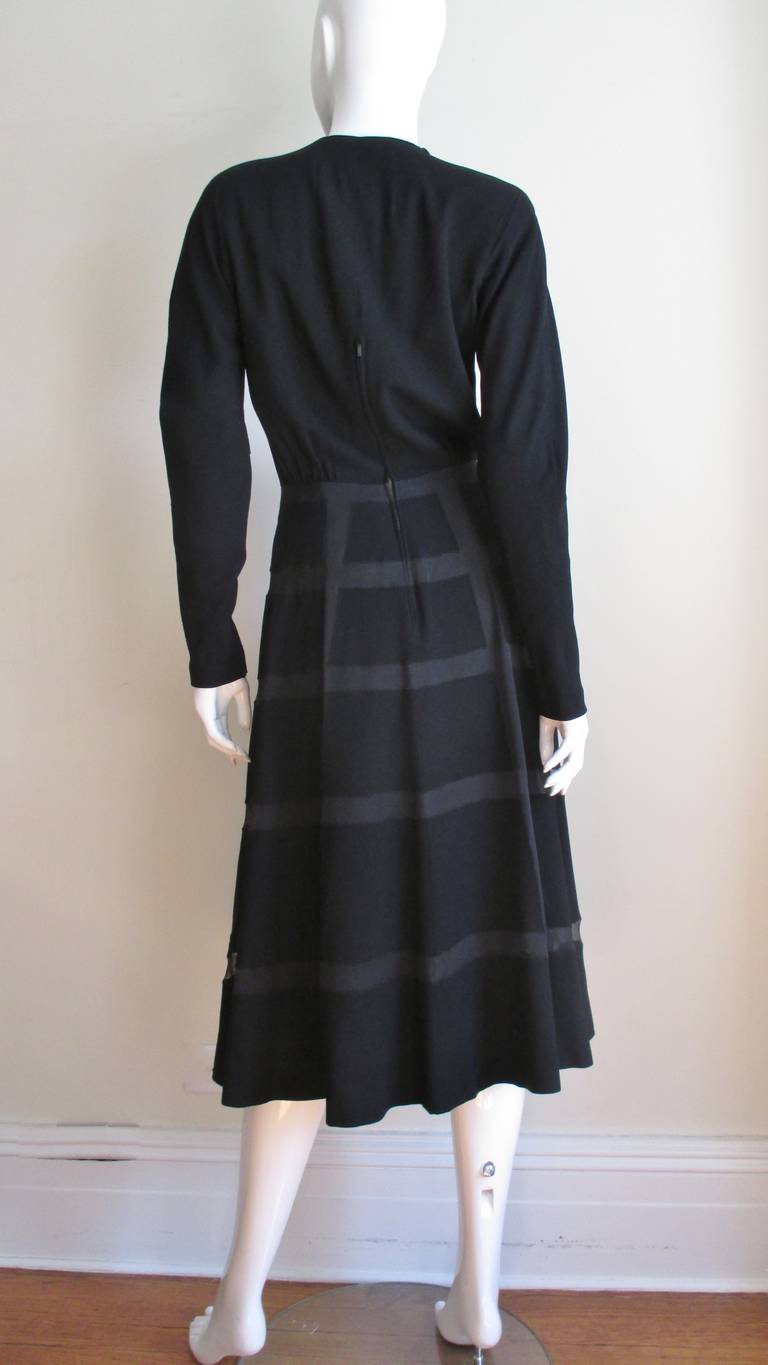 Lanvin Designer Antonio Castillo 1950s Geometric Skirt Dress For Sale 6