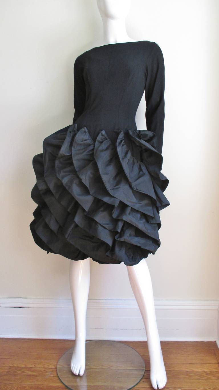 Women's 1950s Betty Carol Sculptural Ruffle Dress