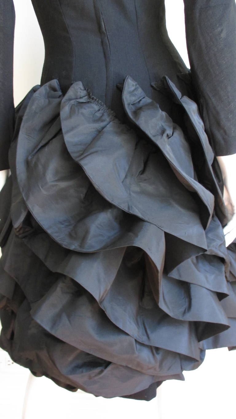 1950s Betty Carol Sculptural Ruffle Dress 3