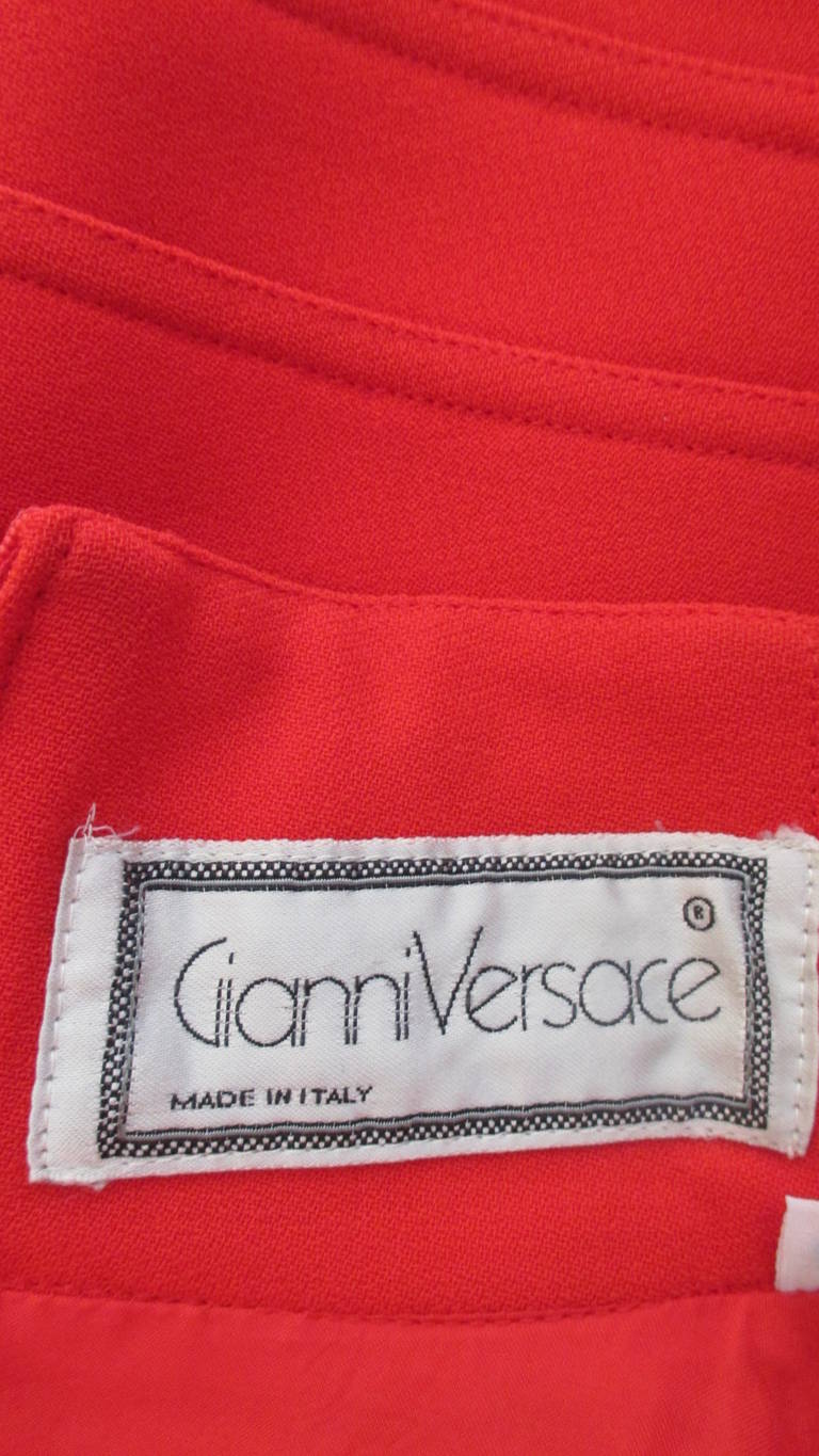 Gianni Versace Orange Dress with Layered Hem 1990s For Sale 7