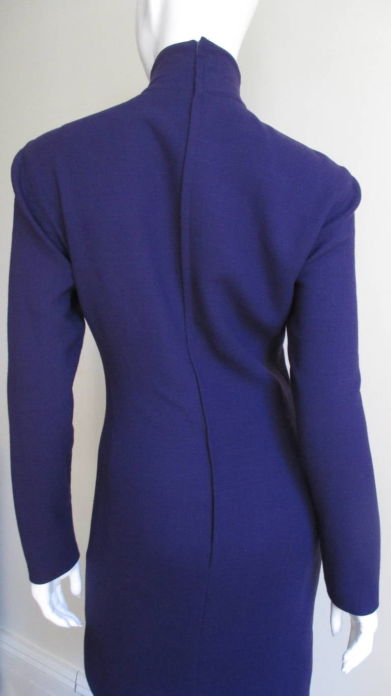 Gianni Versace Purple 1990s Dress with Origami Hem  For Sale 3