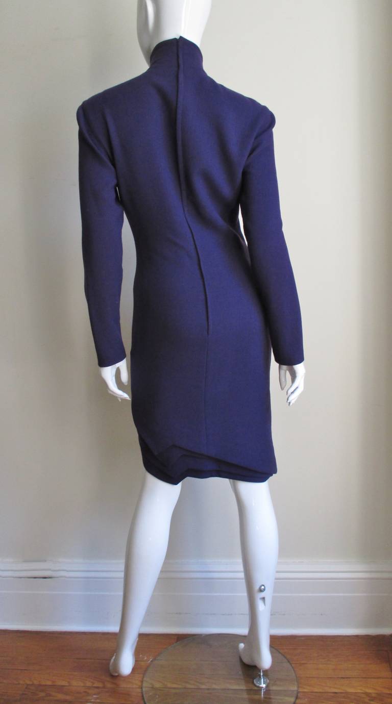 Gianni Versace Purple 1990s Dress with Origami Hem  For Sale 7