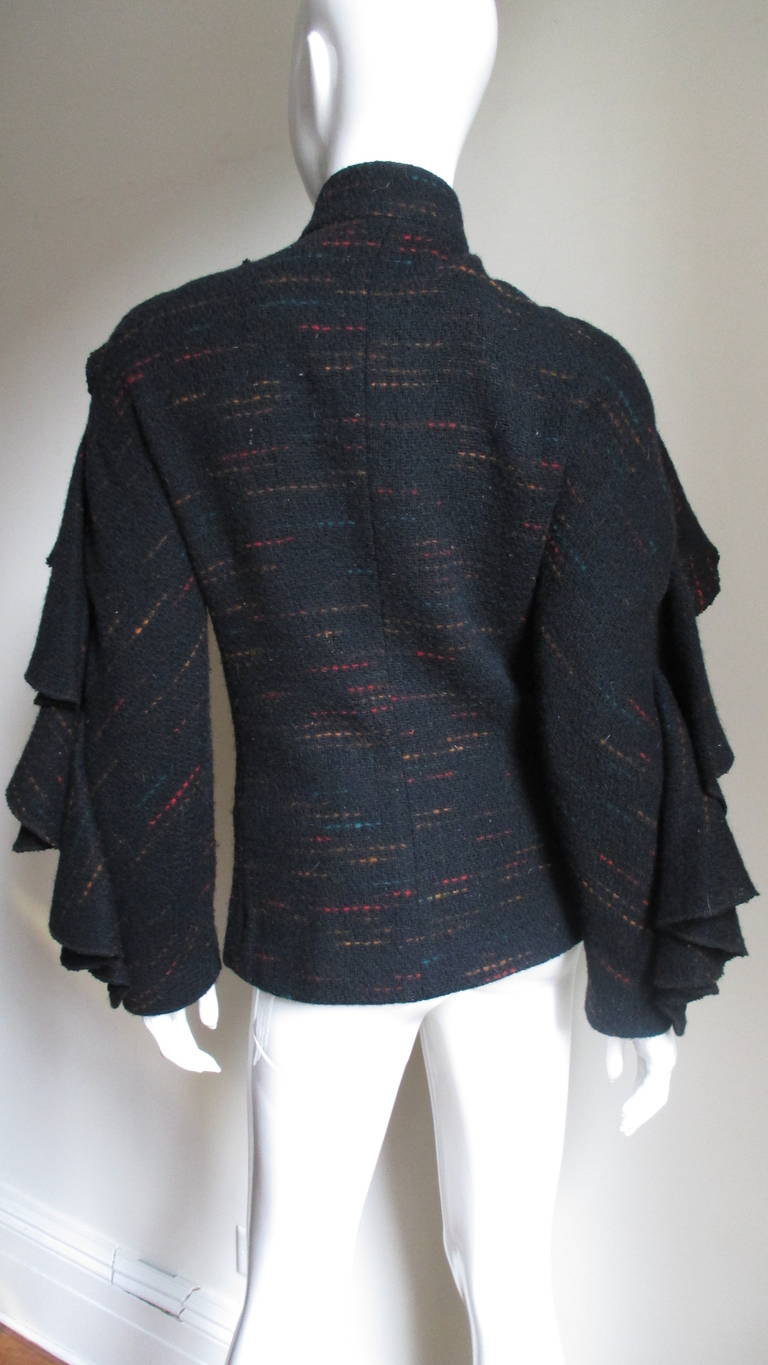 Krizia 1980s Ruffle Sleeve Jacket 6