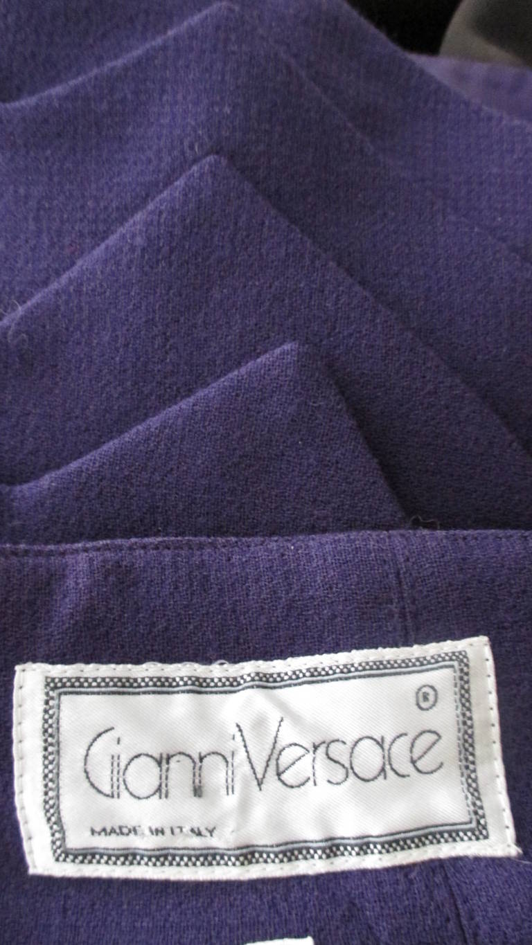 Gianni Versace Purple 1990s Dress with Origami Hem  For Sale 8
