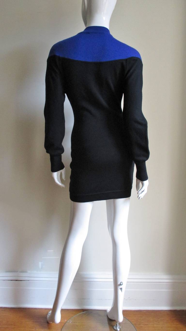 Black Claude Montana Color Block Dress For Sale