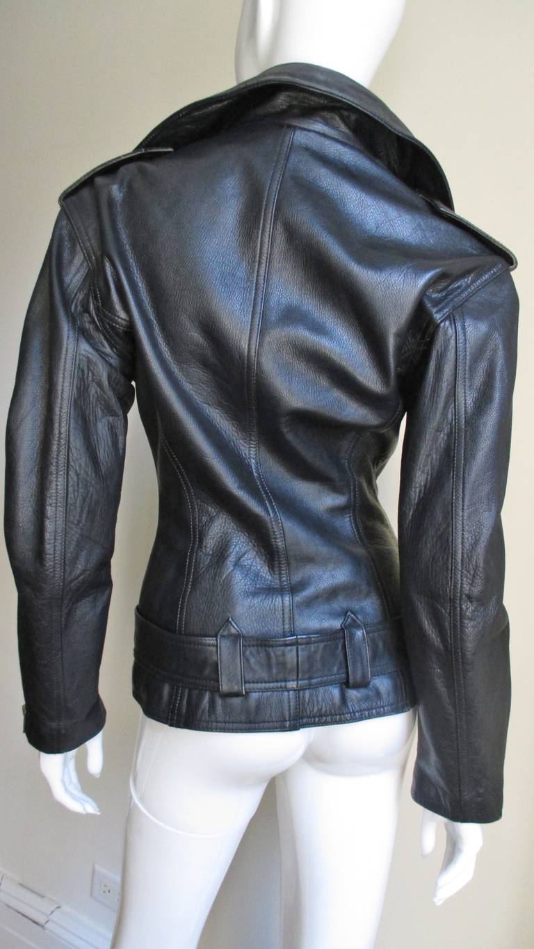 Jean Paul Gaultier Hourglass Leather Motorcyle Jacket 4