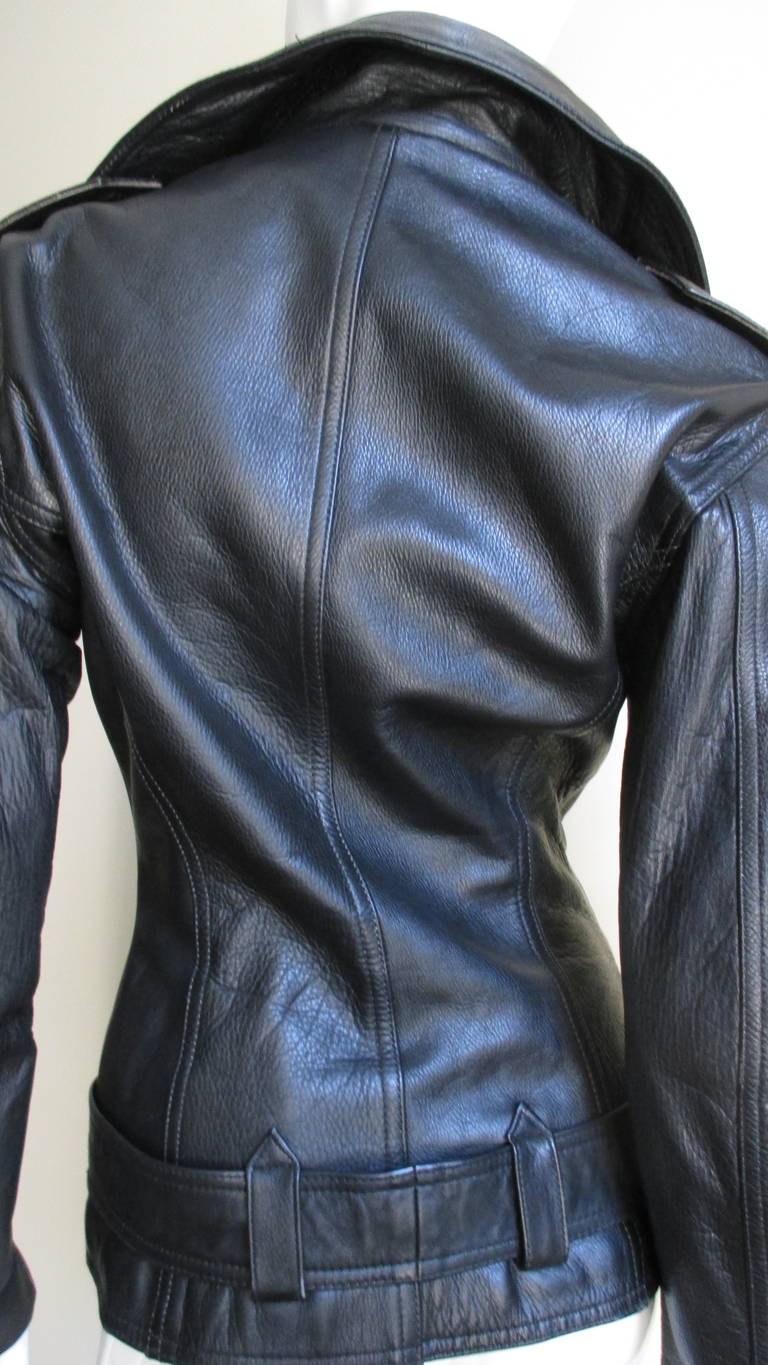 Jean Paul Gaultier Hourglass Leather Motorcyle Jacket 2