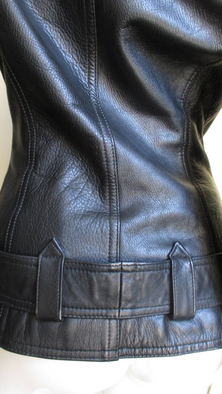 Jean Paul Gaultier Hourglass Leather Motorcyle Jacket 3