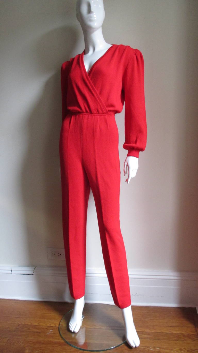 Vintage Gianni Versace Plunge Knit Jumpsuit at 1stdibs