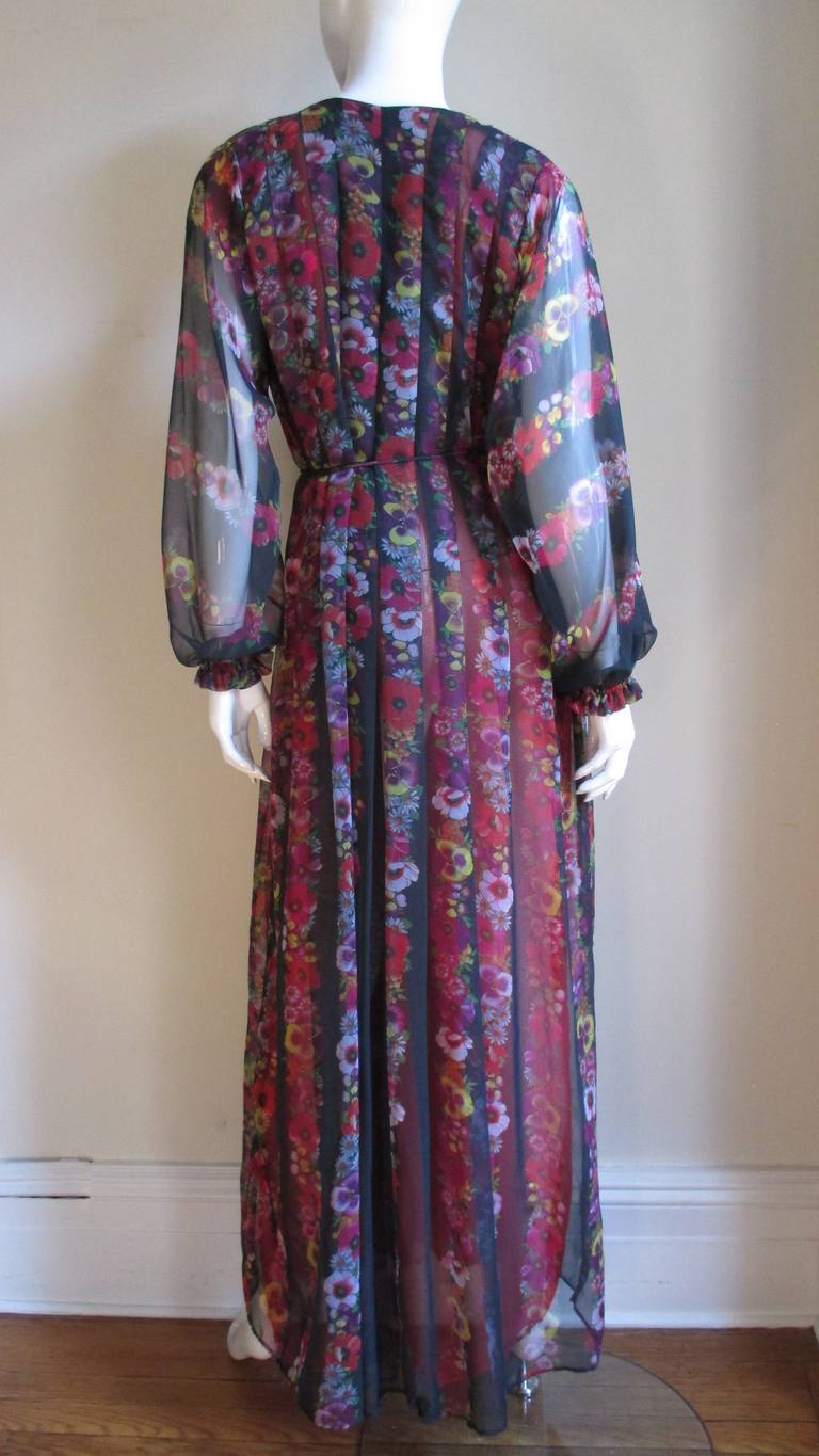 Giorgio Sant'Angelo Silk Maxi Dress 1970s For Sale 5