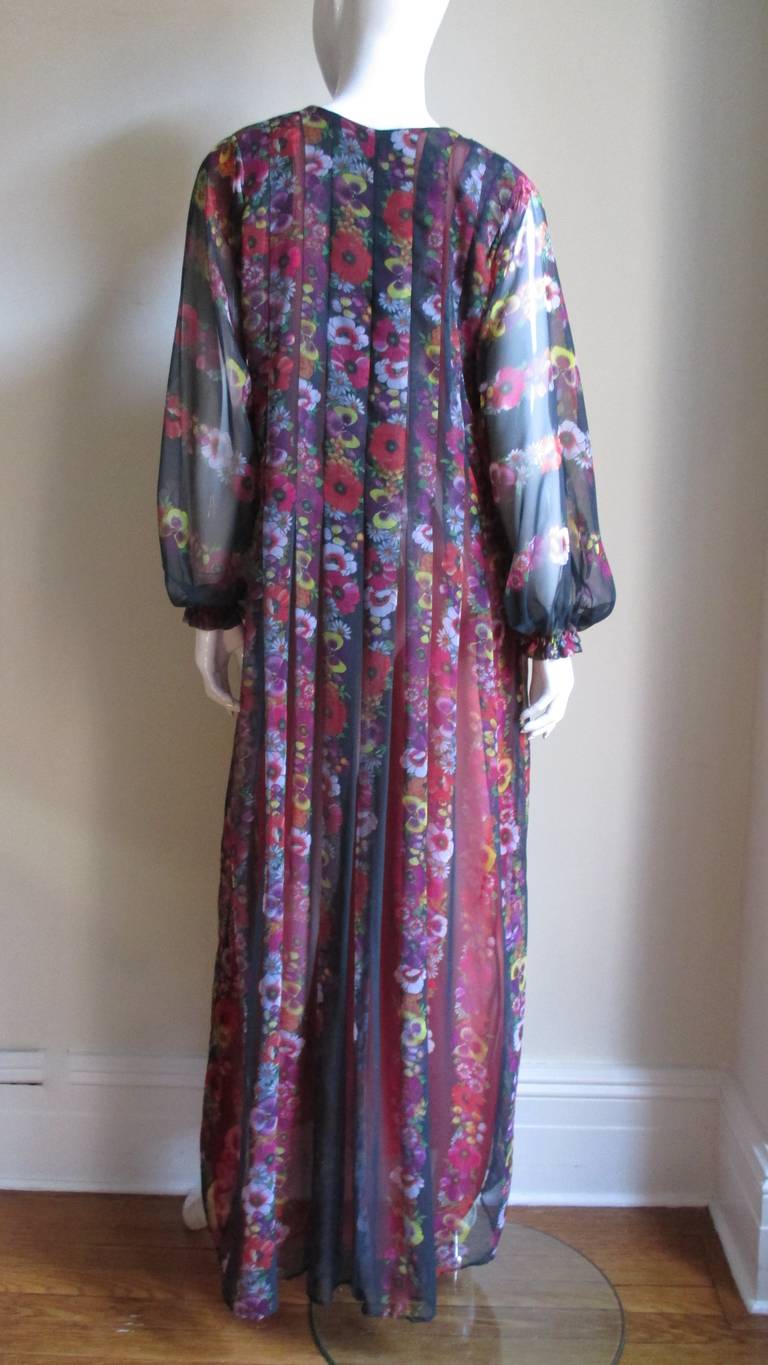 Giorgio Sant'Angelo Silk Maxi Dress 1970s For Sale 4
