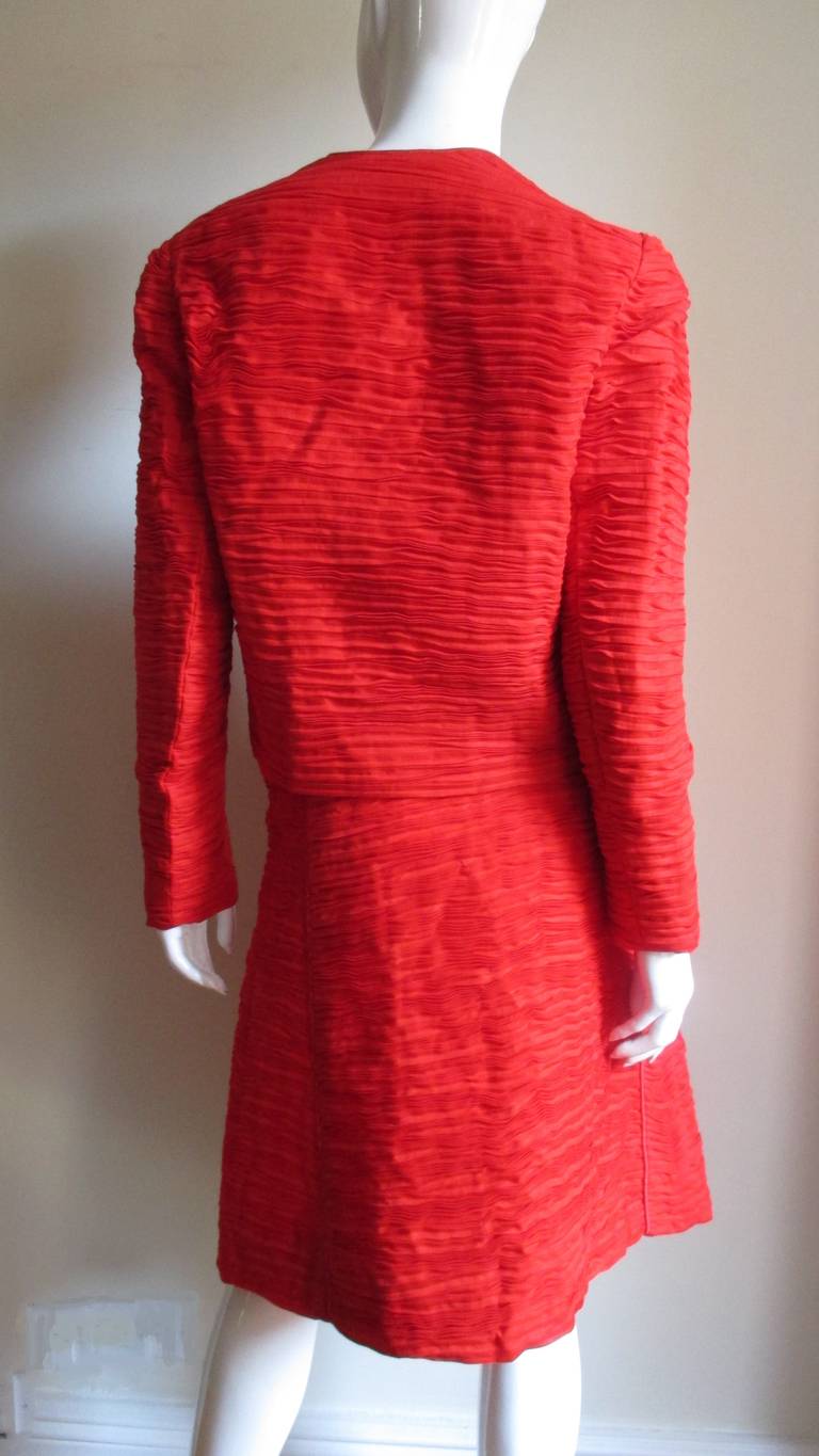 Red 1960s Sybil Connolly Skirt Suit