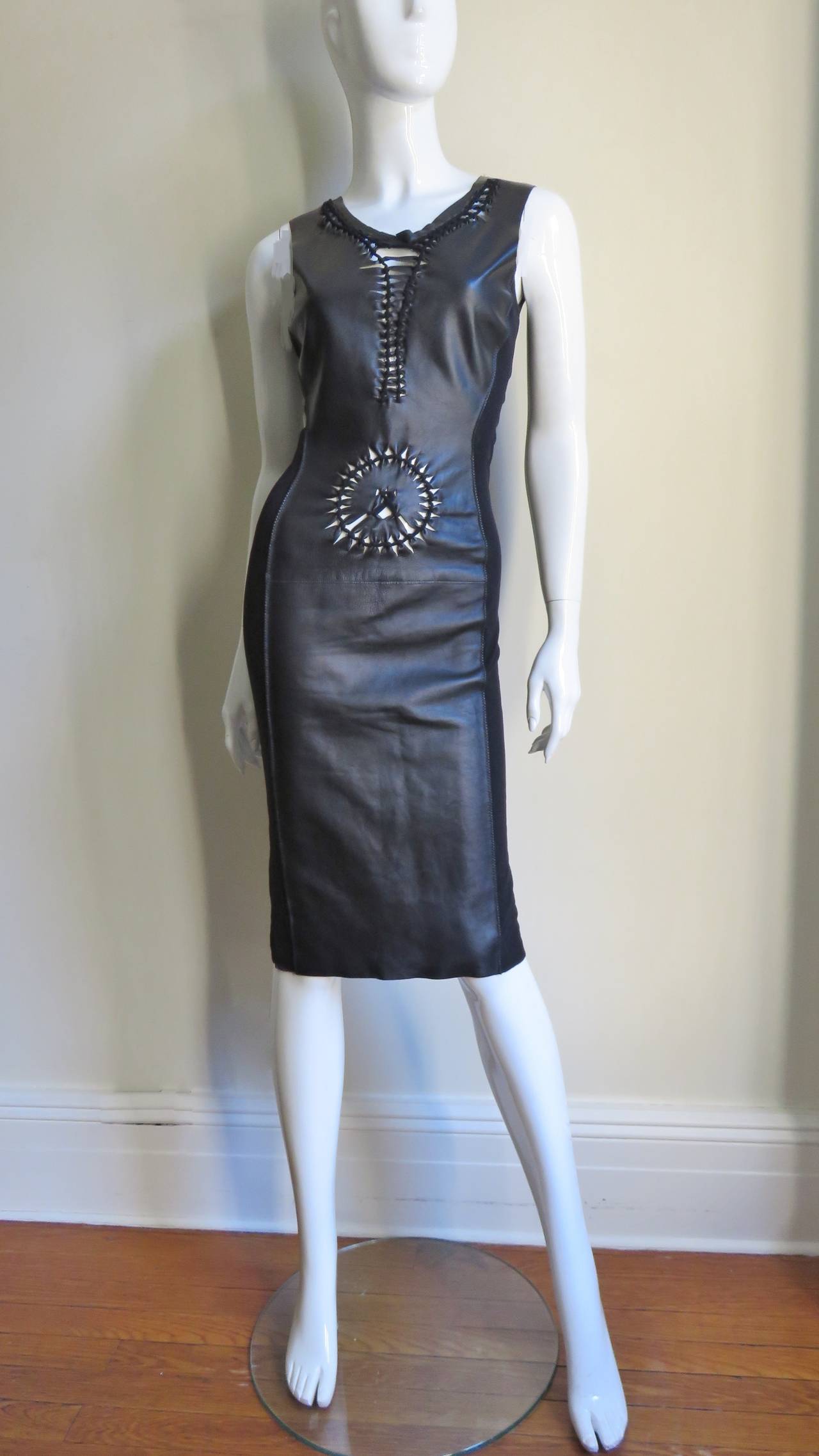 Women's Jean Paul Gaultier Leather Bodycon Dress