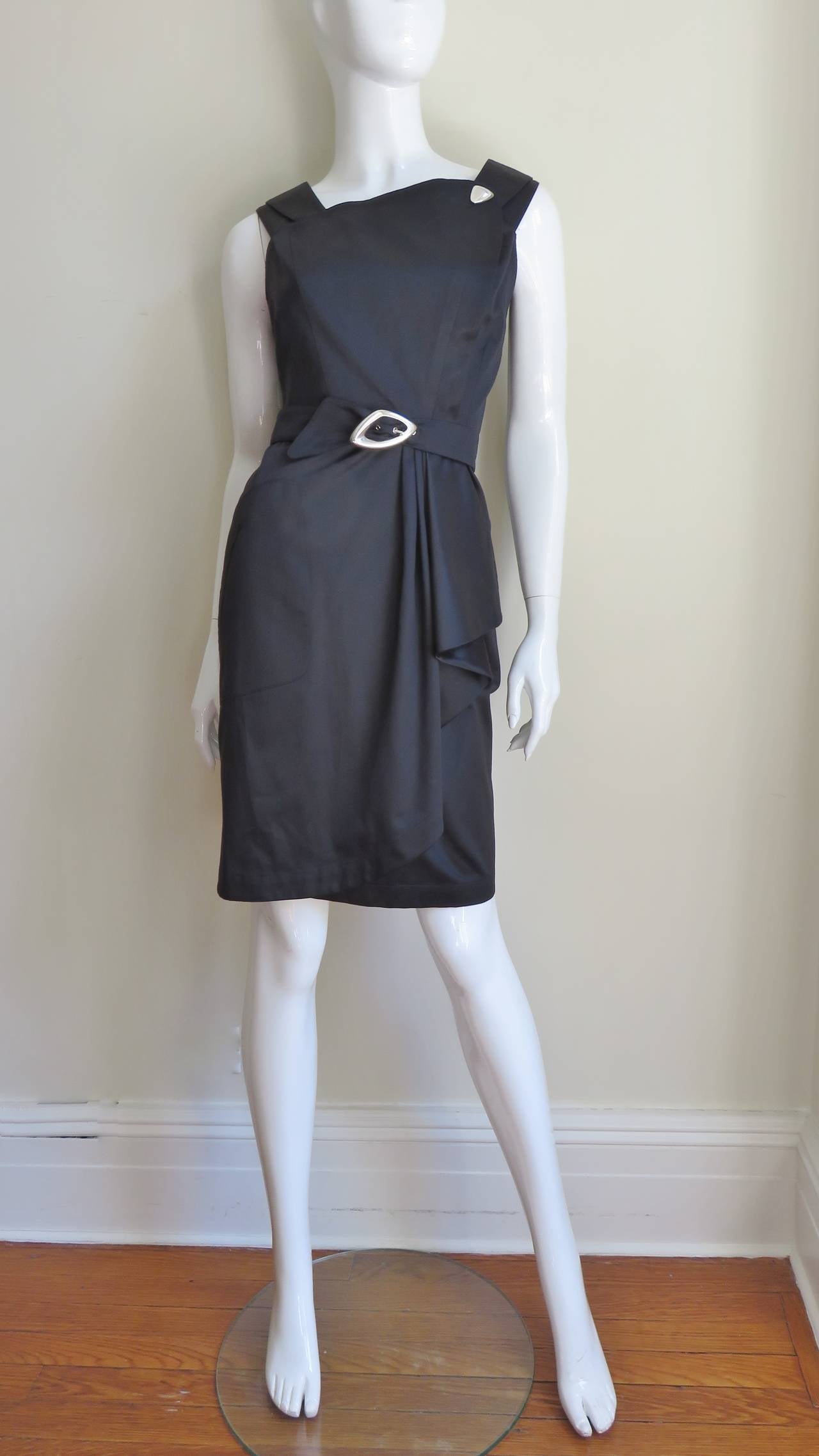 Thierry Mugler Dress With Hardware and Belt In Good Condition For Sale In Water Mill, NY