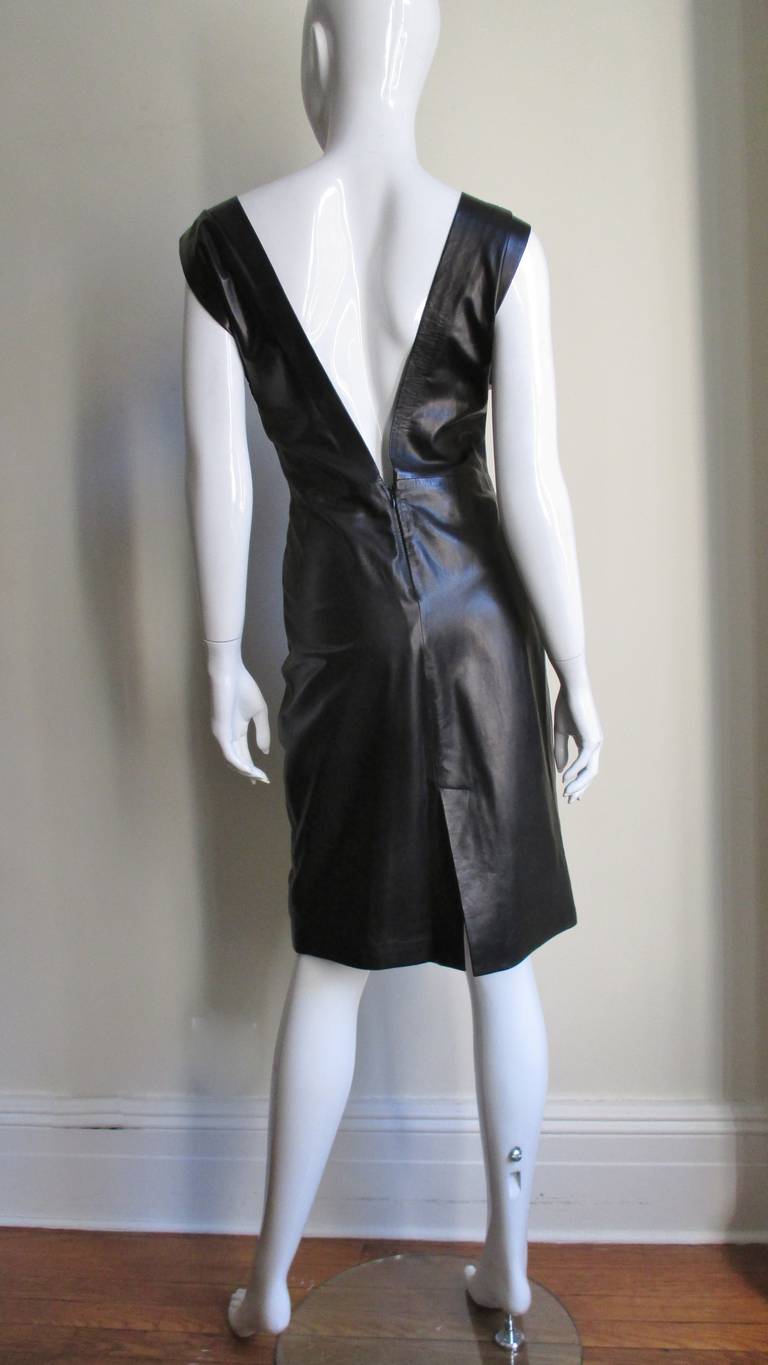 Gianni Versace New Leather Dress 1990s For Sale 2