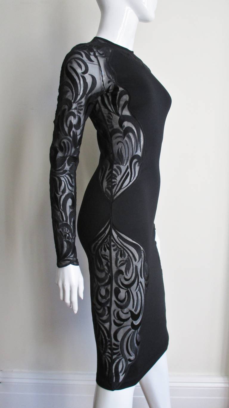 Women's Versace Hourglass Dress With Lace Sides 