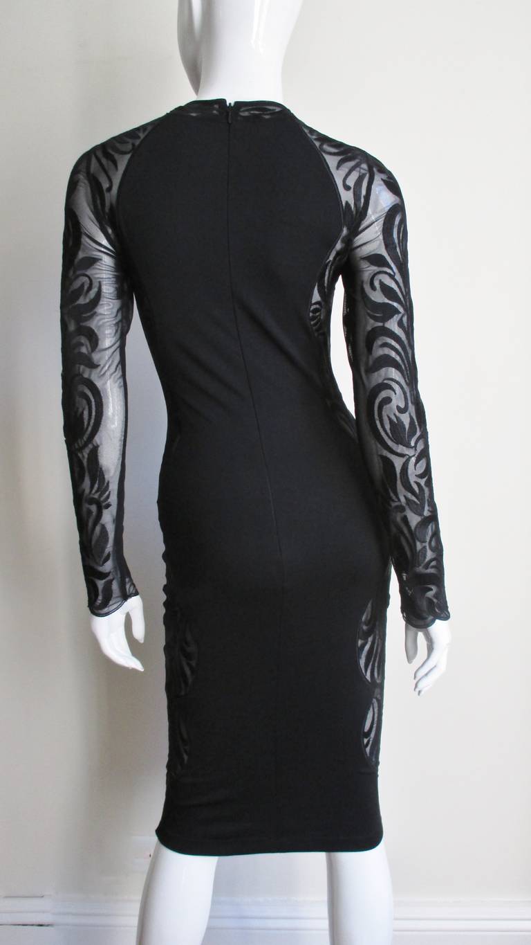 Versace Hourglass Dress With Lace Sides  1
