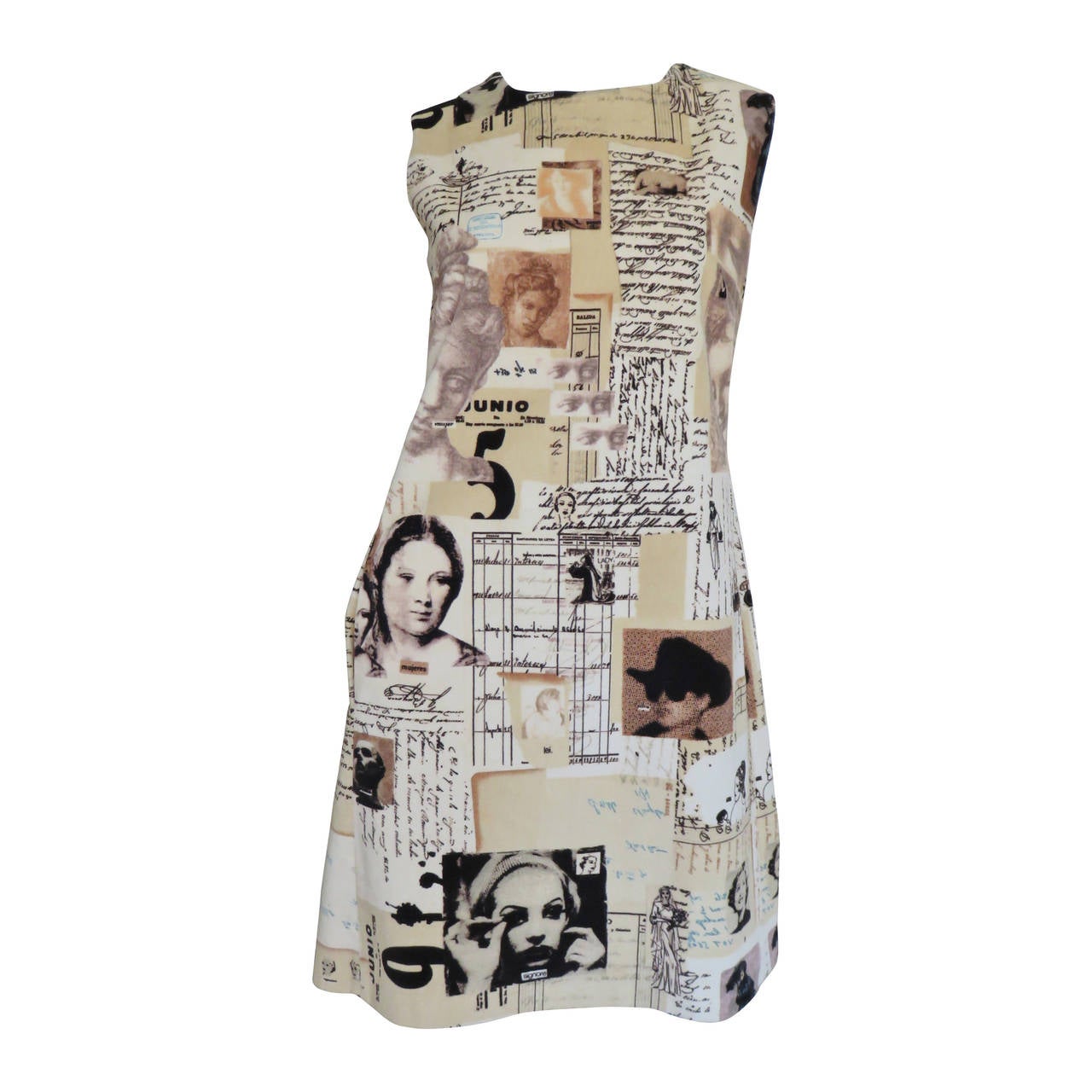 Moschino Photo Screen Print Dress For Sale at 1stdibs