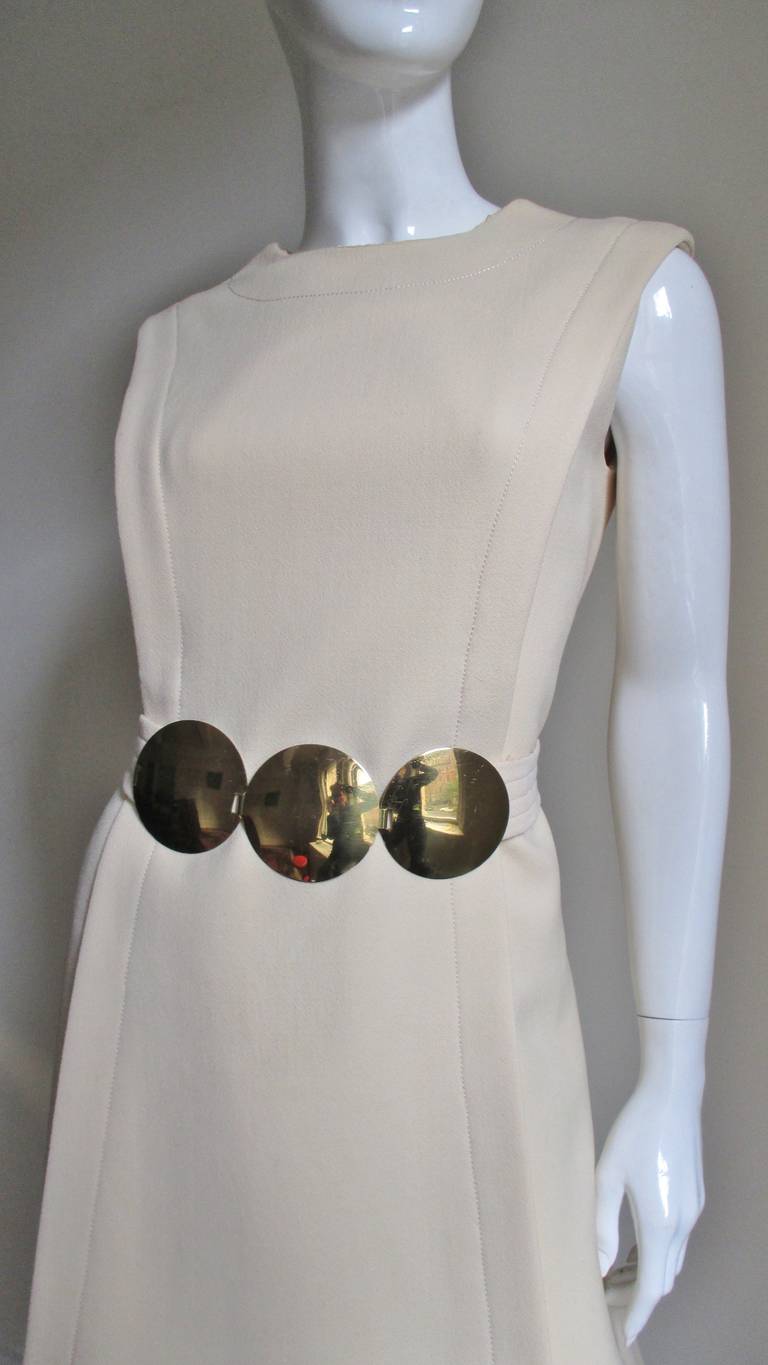 Gray 1960's Pierre Cardin Dress With Hardware