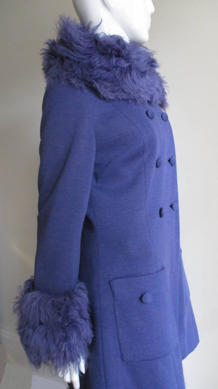 1960's Lilli Ann Mongolian Lamb Trimmed Coat & Dress 2