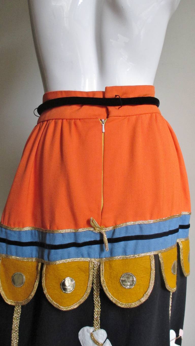 1970's Malcolm Starr Carousel Maxi Skirt 1